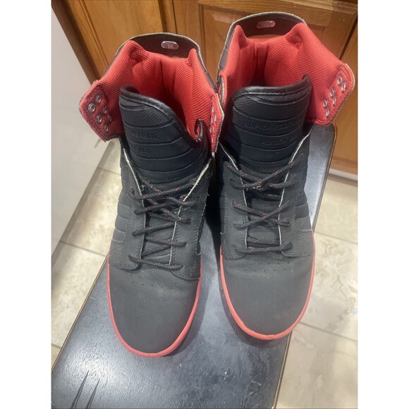 Supra Skytop Lite Black/Red 214 DX08 Muska 001 Men’s Size US 10 - Picture 3 of 5